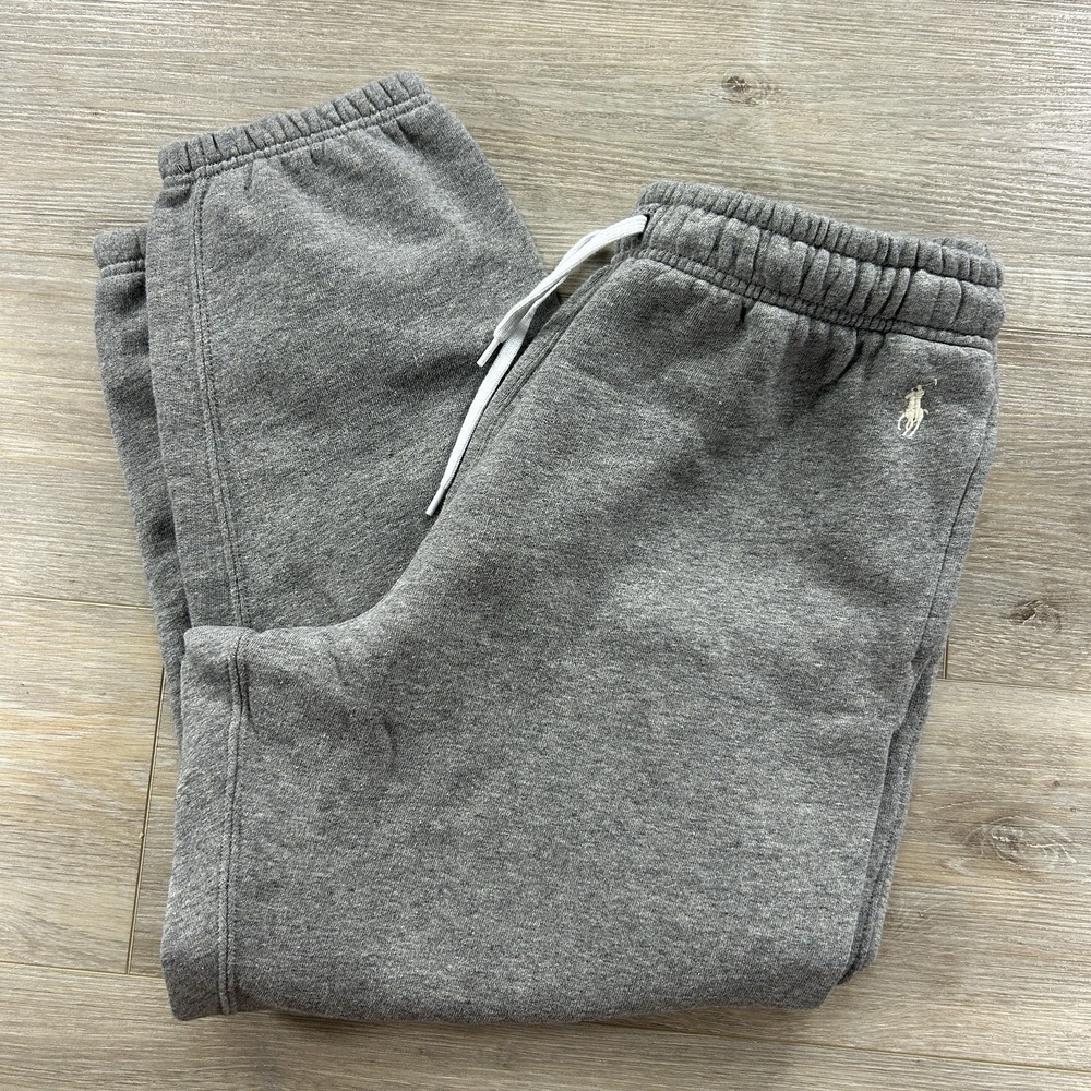 Polo Ralph Lauren Sweatpants Mens Large (20x24) Gray Fleece Joggers Pony